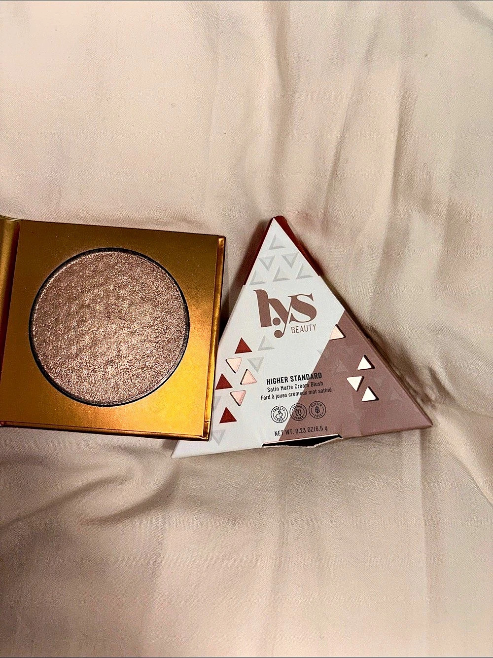 JACLYN Mood Light Highlighter in Brown & Gold NWT and LYS Beauty blush
